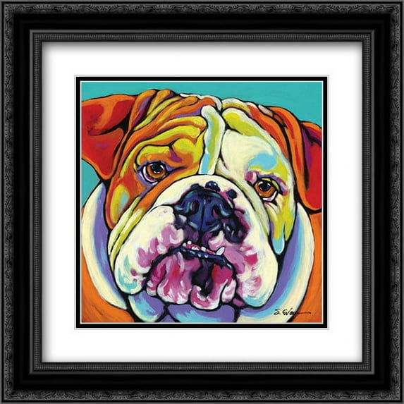 Maggie 2x Matted 20x20 Black Ornate Framed Art Print by Evans, Sally