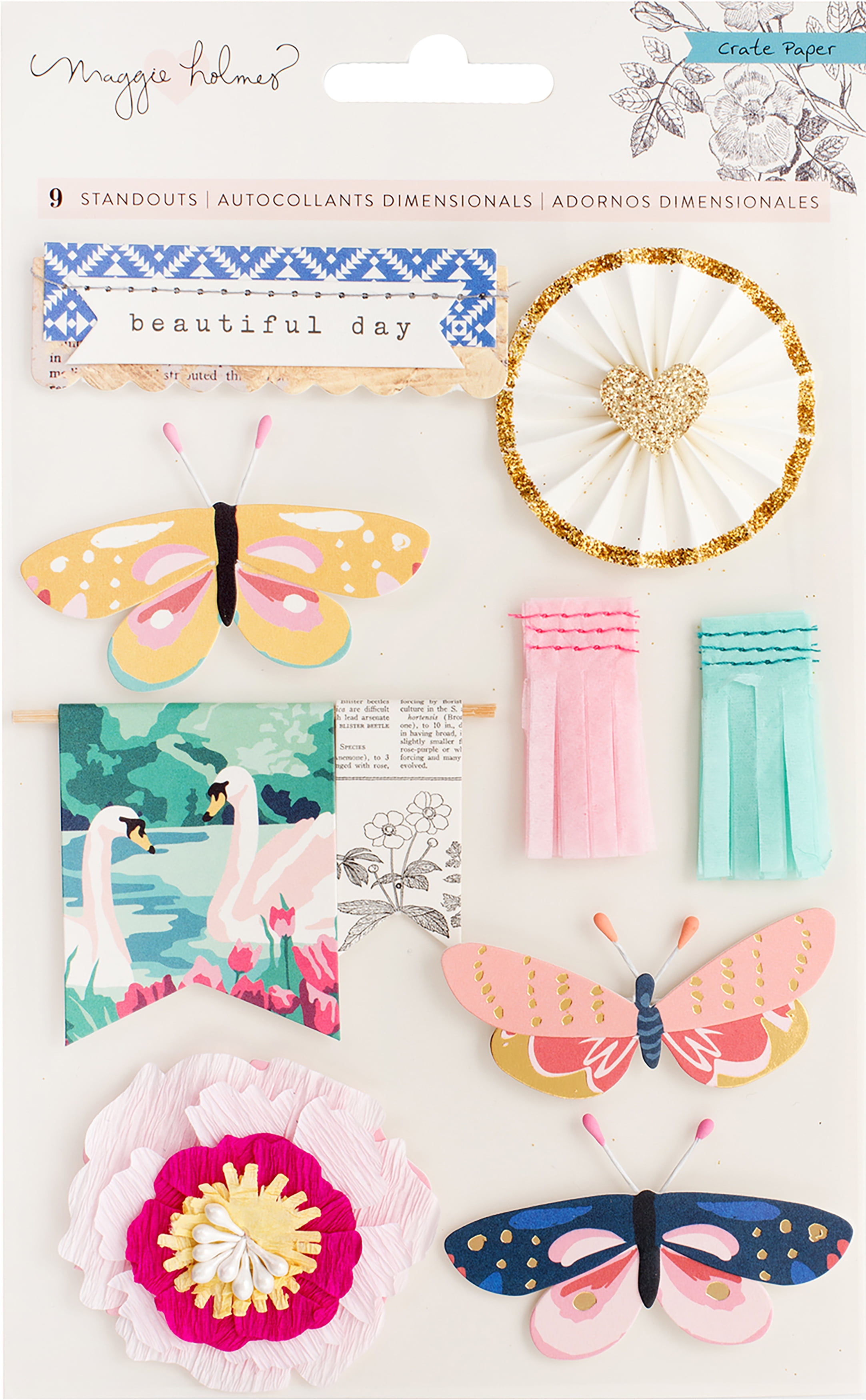 Maggie Holmes Flourish Standouts Layered Stickers-Accents W/Gold ...