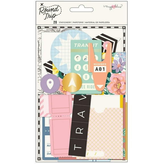 Maggie Holmes Round Trip Stationery Pack 20/Pkg-W/Gold Foil