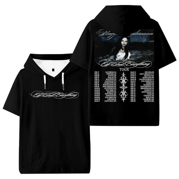 Maggie Lindemann I Feel Everything Tour 2026 Hooded T-shirt Short Sleeve Tee Men Women Streetwear Tops