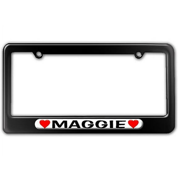 Maggie Love with Hearts License Plate Frame