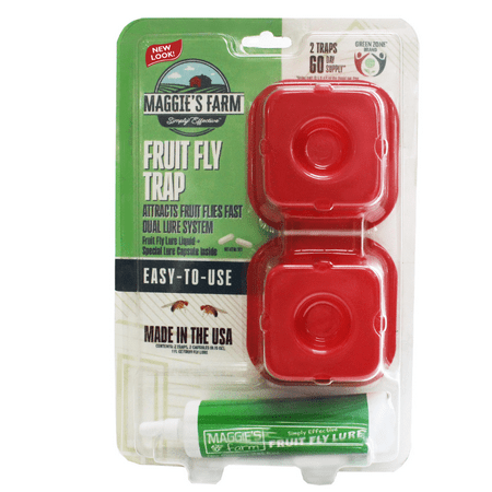 Maggie's Farm Indoor Fruit Fly Trap - Child-Resistant, Liquid - 2 Traps