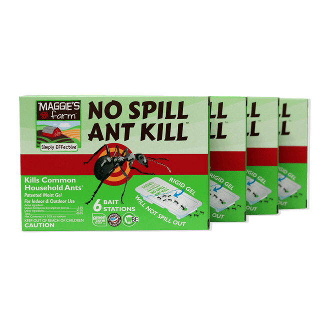 No Spill Ant Kill Bait Stations Bundle - 4 Boxes for Indoor and Outdoor ...