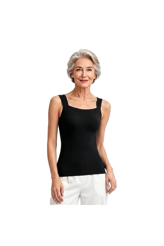 Maggie's Tanks with Built in Bra, Women's Square Neck Comfort Bra Tank Top, Seamless Wireless Support Cami Comfort