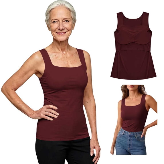 TNMLLD Tanks Built In Bra - Holds A Full D+, No Wire, No Clasp, No Band ...