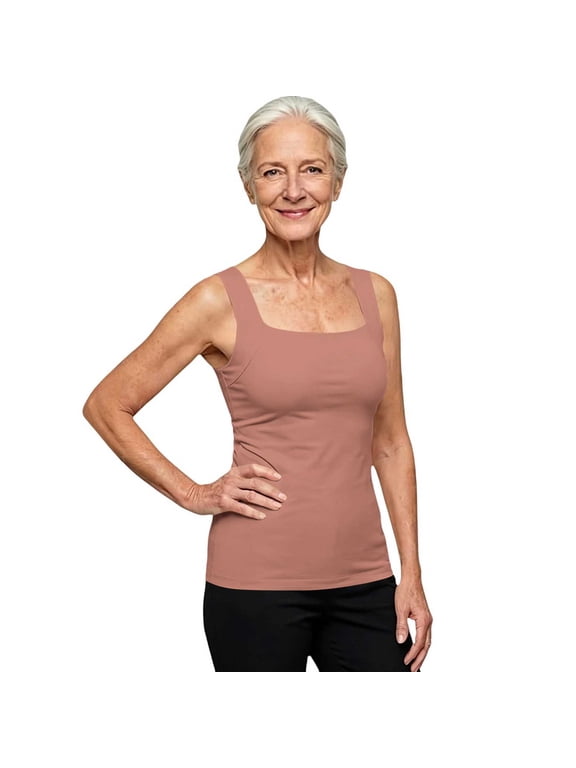 Maggies Tanks For Women,Maggie'S Tanks With Built In Bra For Older Women Wide Strap Shaping Camisole,Seamless Maggie Tanks Built In Bra,Breathable No Bra Needed Smoothing Cami Tank Top