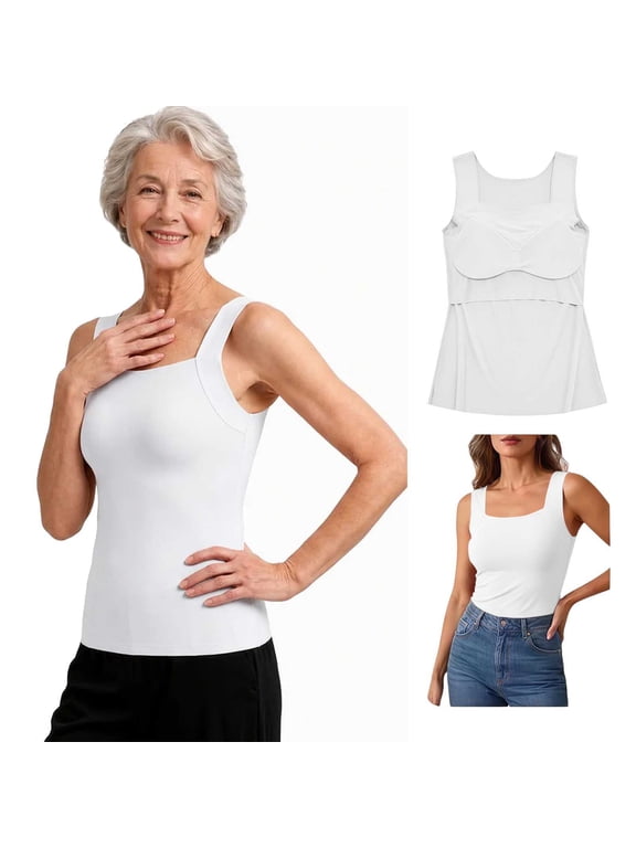 Maggies Tanks for Women,Maggie'S Tanks Built-In Bra Comfort Shaper Tank