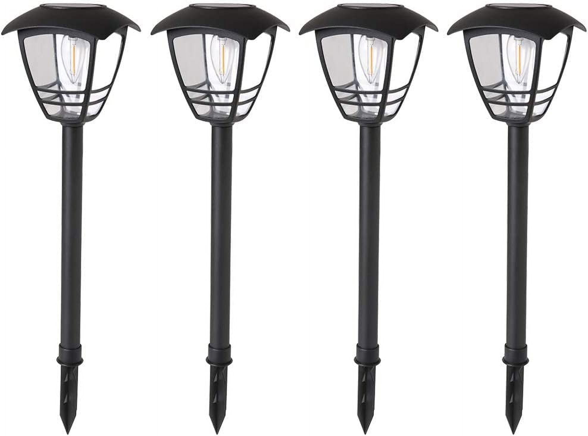 Maggift 4 Pack Vintage Solar Pathway Lights LED Bulbs Solar Powered Garden Walkway Lights for