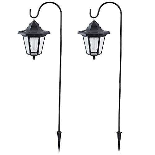 Maggift Upgrade Hanging Solar Lights 37.8 Inch Dual Use Shepherd Hook Lights With 2 Shepherd Hooks Outdoor Solar Coach Lights, 2 Pack