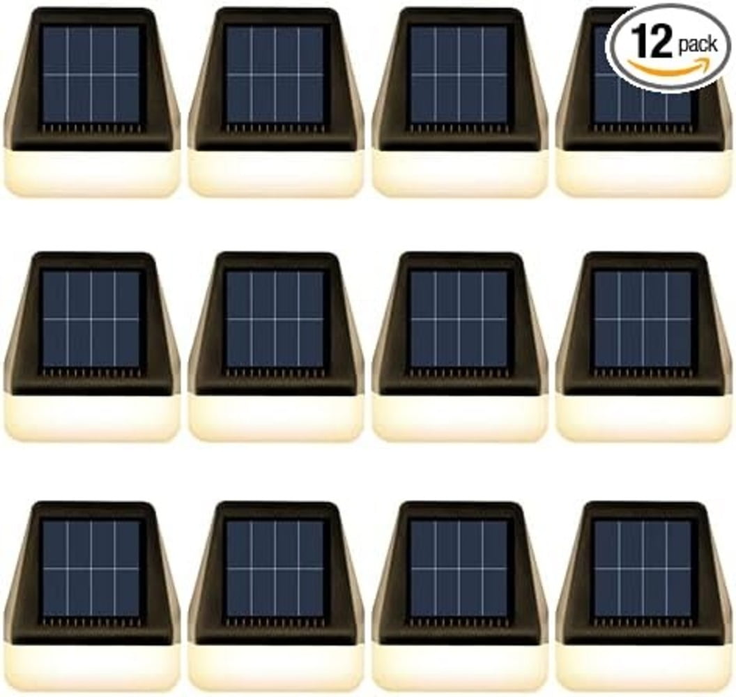 Maggift 12-Pack Solar Deck Lights, Waterproof Outdoor Lights for Steps ...