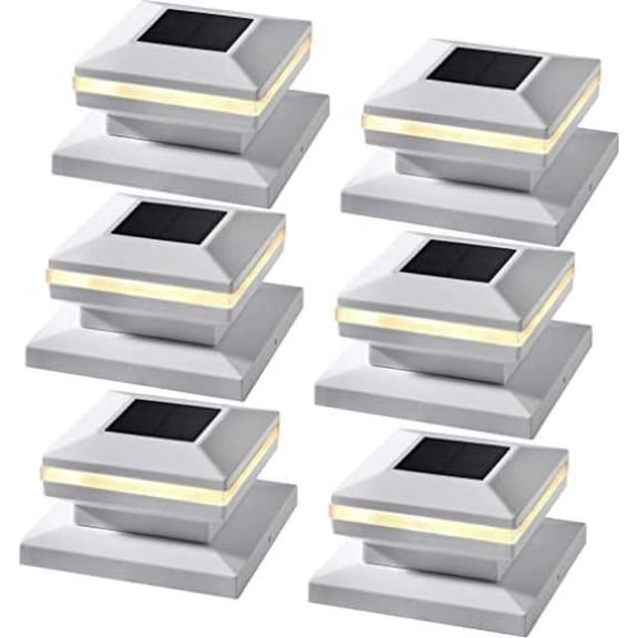 Maggift Solar LED Post Cap Lights, Warm White Outdoor Fence Post Lights, Fits 4x4, 5x5, 6x6 Wooden Posts