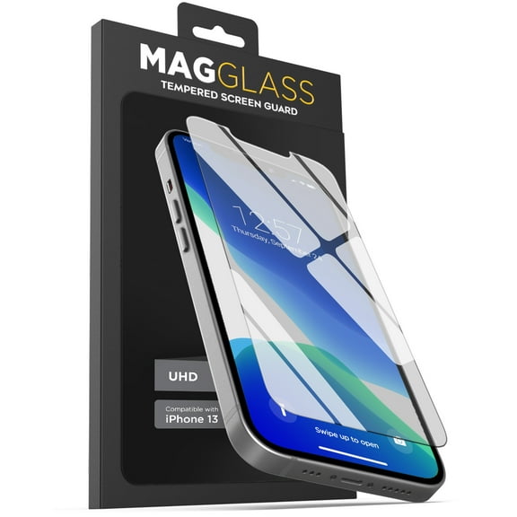 Magglass Compatible with iPhone 13 Mini Tempered Glass Screen Protector, Anti Bubble UHD Full Coverage Display Guard (Case Compatible)