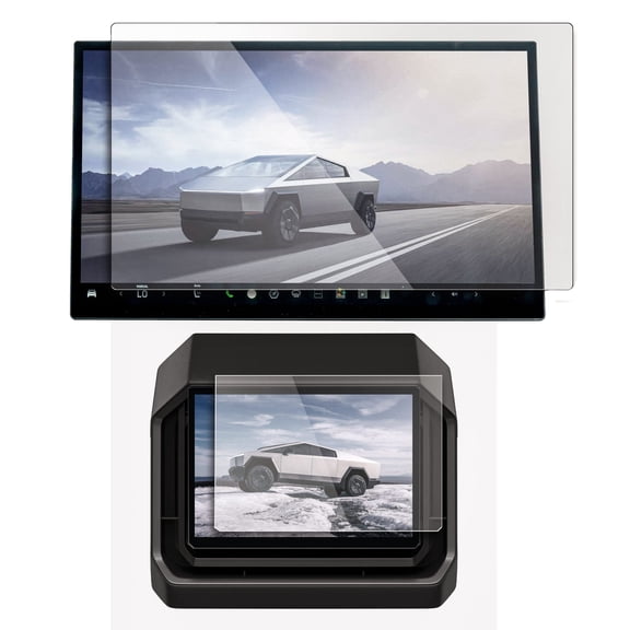 Magglass Matte Screen Protectors for Tesla Cybertruck (2024) Fingerprint Resistant Tempered Glass for Front and Rear Displays (Anti Glare)