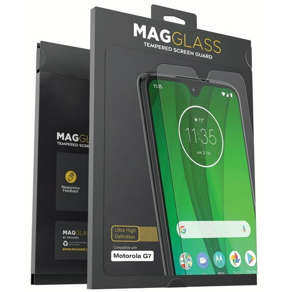 Magglass Moto G7 Tempered Glass Screen Protector (Shatterproof) UHD Scratch Resistant Anti Bubble Display Guard (Case Friendly)
