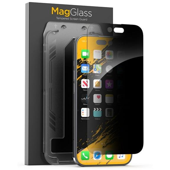 Magglass Privacy Screen Protector Designed for iPhone 15 Pro Max Privacy Tempered Glass, Anti Spy Tinted Screen Guard (Applicator Included)