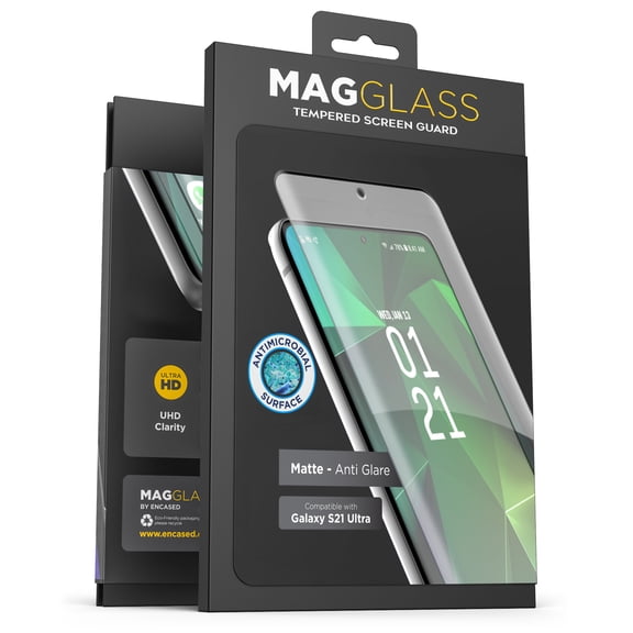 Magglass Samsung Galaxy S21 Ultra Matte Screen Protector (Scratch Free/Bubble Free) Anti Glare Tempered Glass Screen Guard (Case Compatible)