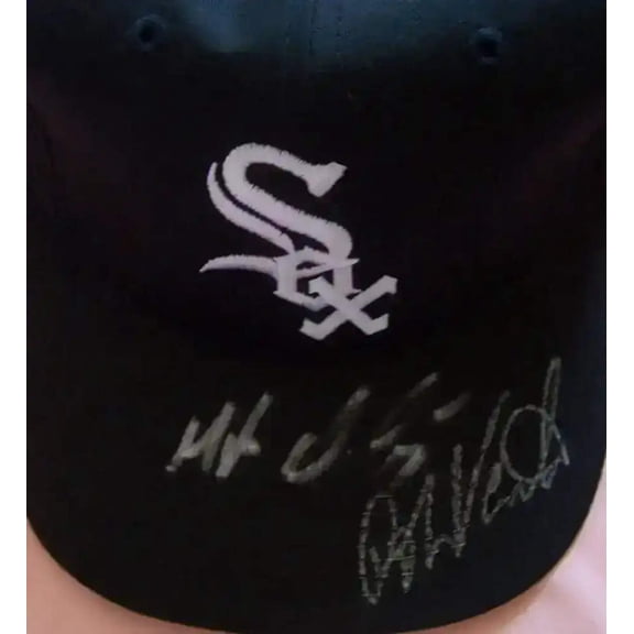 Magglio Ordonez and Robin Ventura autographed Chicago White Sox cap or hat JSA