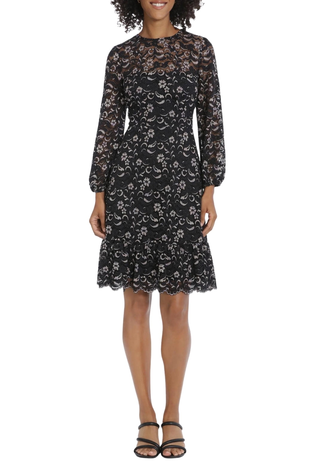 Maggy London Floral Lace Long Sleeve Fit & Flare Dress - Walmart.com