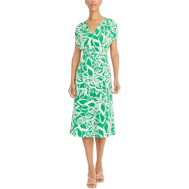 maggy london green dress Maggy London Sleeveless Pleated Midi Dress – New Yorker's Apparel