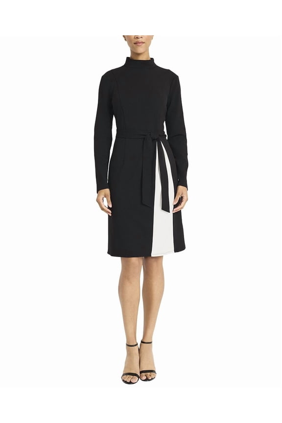 womens Midi Dress, 8, Black