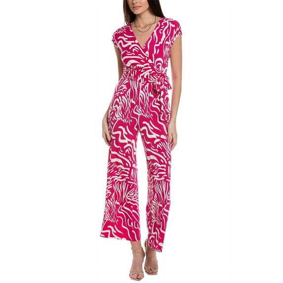 Maggy London womens Surplice Jumpsuit, 4, White