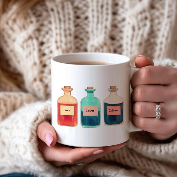 MagiC1Al Potion Mug Witchy Ceramic Coffee Cup for Love, Luck & Protection - Mtic Gift for Witches, Tarot Readers and Crtal Lovers