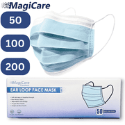 MagiCare Protective Face Masks - Breathable 3 Layers of Protection Premium Blue Face Mask for Adults - 100ct