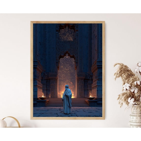 Magian Priest Ancient Persia Zoroastrian Art Flat Vector Starry Scene ...