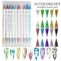 Magiart Waterproof Nail Art Pen, 12 Colors Nail Art Pens Set, 2026 New Nail Marker, Fine Tip Nail ArtS Pen 0.5mm, Waterproof and Quick-Drying Nail, For Polishing Dotting Painting Liner DIY 10PC