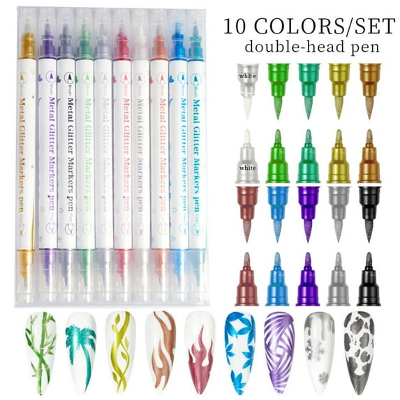 Magiart Waterproof Nail Art Pen, 12 Colors Nail Art Pens Set, 2026 New Nail Marker, Fine Tip Nail ArtS Pen 0.5mm, Waterproof and Quick-Drying Nail, For Polishing Dotting Painting Liner DIY 10PC