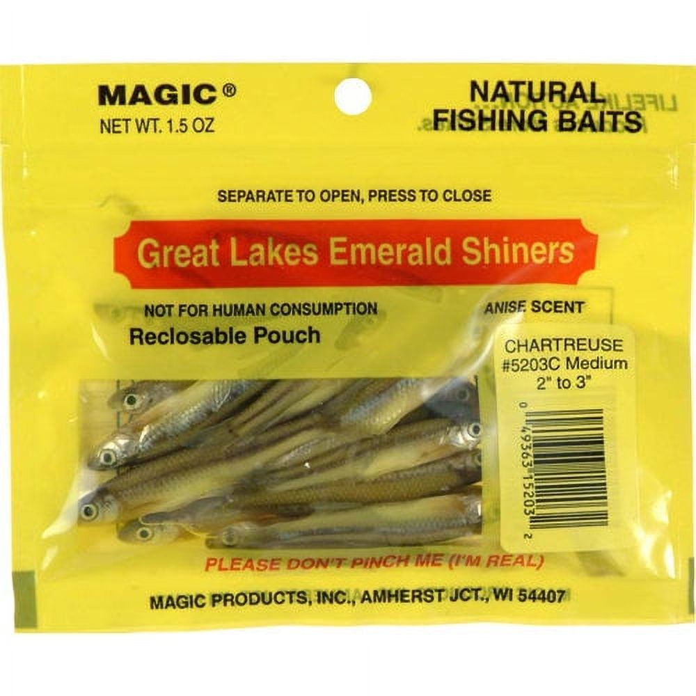 Magic 5203C Shiner Minnows Medium 1.5oz Chartreuse Fishing Lure Prepared  Bait