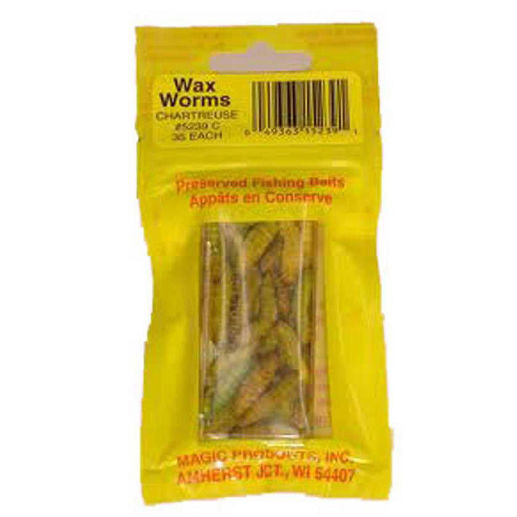 Magic 5239C Preserved Wax Worms .21 oz Pouch Chartreuse
