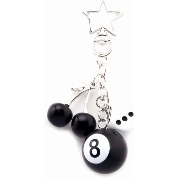 Magic 8 Ball Dice Keychain - y2k Lucky Star Dice Billiards Twinkling Stars a Pendant - Car Backpack for Handbags Women Men