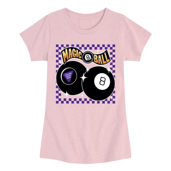 Magic 8 Ball - Front & Back - Youth Girls Fitted Short Sleeve T-Shirt