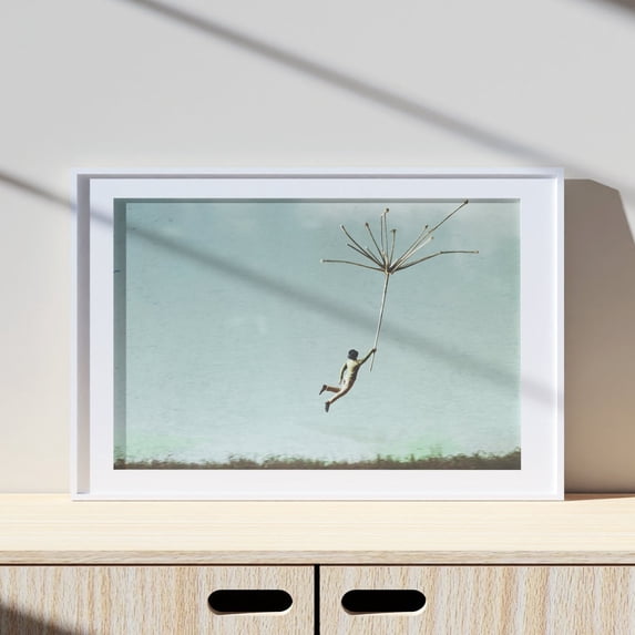 Magic And Fly Surrealist Wall Art Print, Abstract Minimalist Dreamlike ...