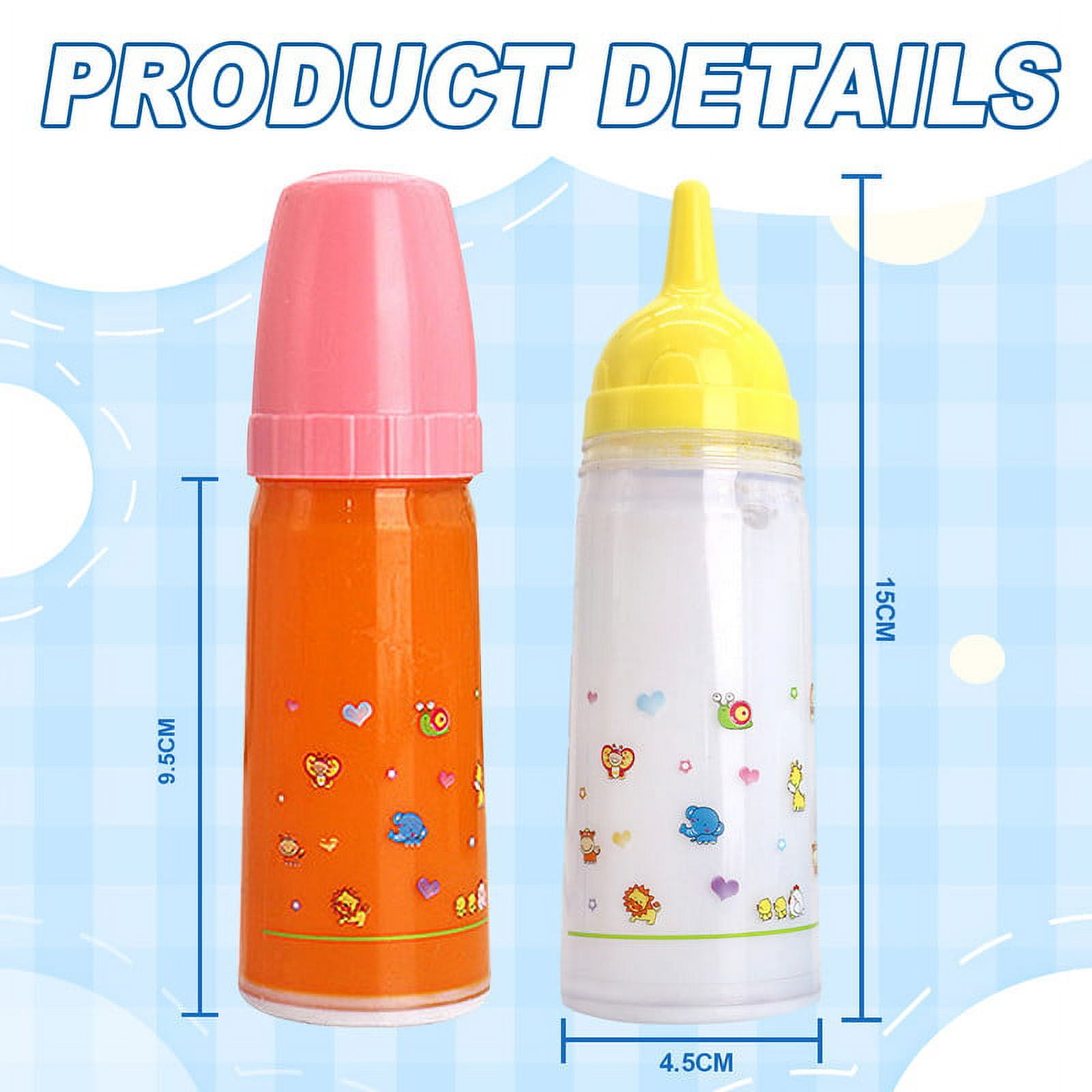Magic Baby Doll Bottles Children's Toy Accessorie 2 PCS Milk & Juice