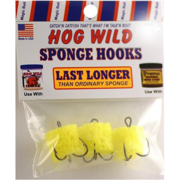 Magic Bait 22-48 Hog Wild Sponge Hook Size 6 Treble Bronze 3 per
