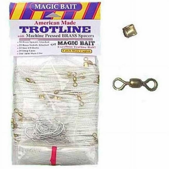 Magic Bait 77BSTL Econo Trotline 100' 20 Brass Swivels 4/0Hks &
