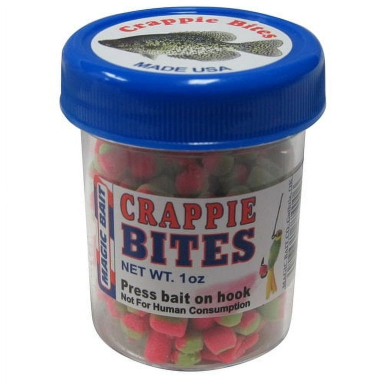 Magic Bait Crappie Bites - 1 oz Jar | Chartreuse/Pink Fishing Attractant  for Crappie | Natural and Sustainable Ingredients