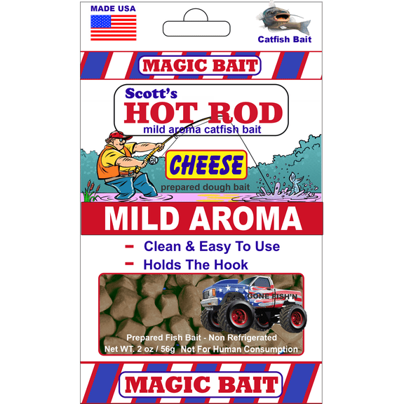 Magic Bait Hot Rod Mild Aroma Catfish Bait, Cheese, 2 oz