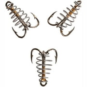 Magic Bait, Number 4 Dough Treble Fishing Hooks with Spring, 3ct