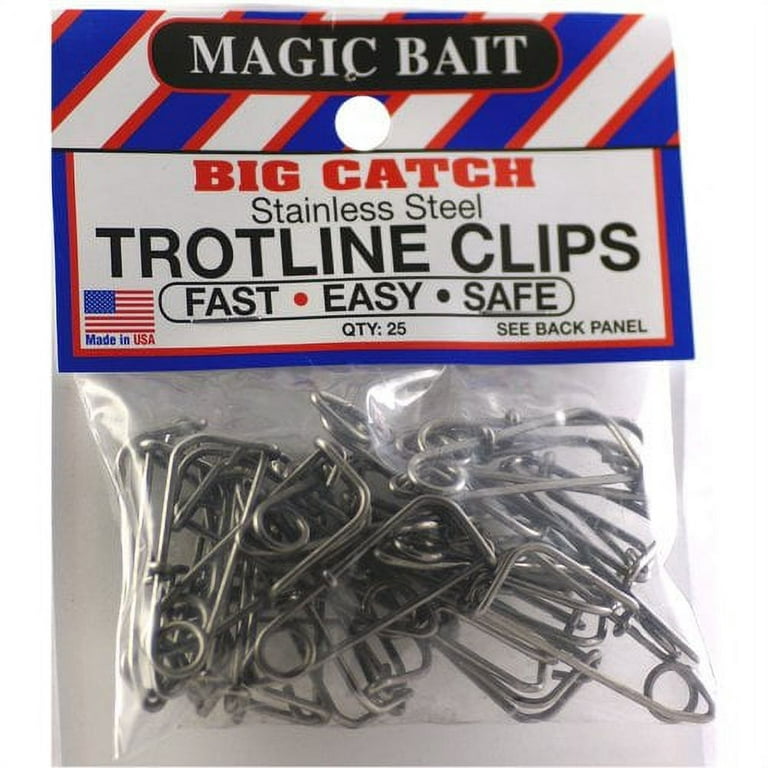 Magic Bait, Stainless Steel Trot Line Clips, 25ct