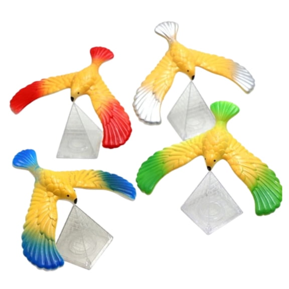 Magic Balancing Bird Wingspan with Pyramid Stand,Cute Balancing Bird with Clear Triangle Stand,1Pack Random