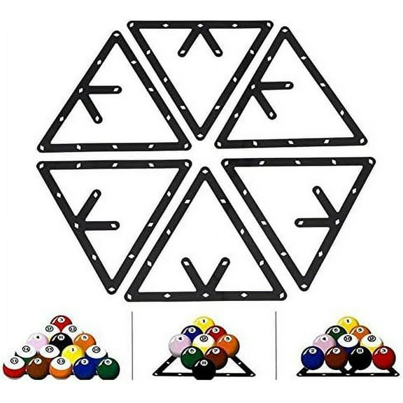 Magic Ball Rack Magic Rack Sheet, Billiard Rack Holder, 6Pcs Billiard Rack Black Triangle Ball Holder Positioning Billiard Table Pool Cue Accessory