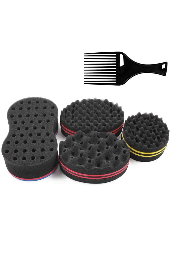 Magic Barber Sponge Twist Brush Hair For Wave,Dreadlock,Coils,Afro Curl As Hairs Care Tool 2.8 IN Hole Diameter Suitable For Curly Hair (1 PCS)