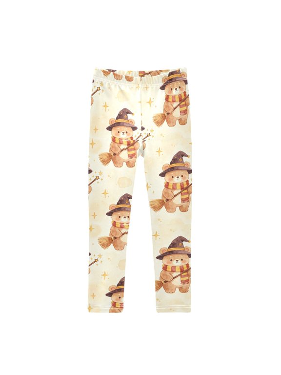 Magic Bear Printed Leggings Yoga Pants for in 4t to 10t