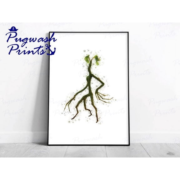 Magic Beasts Bowtruckle Watercolour Splash Art, Wizarding World Character Poster