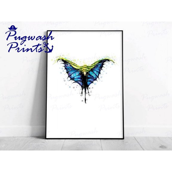 Magic Beasts Swooping Evil Watercolour Splash Art, Wizarding World Creature Poster
