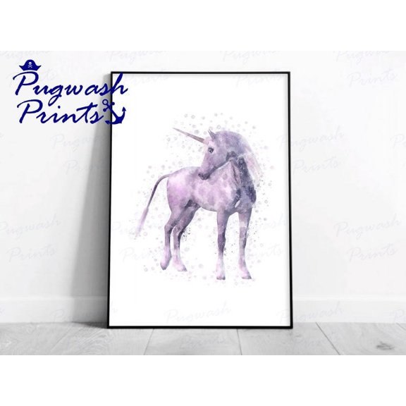 Magic Beasts Unicorn Watercolour Splash Art, Wizarding World Character Poster
