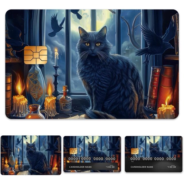 Magic Black Cat Credit Debit Card Skin Sticker Cover Waterproof Scratch
